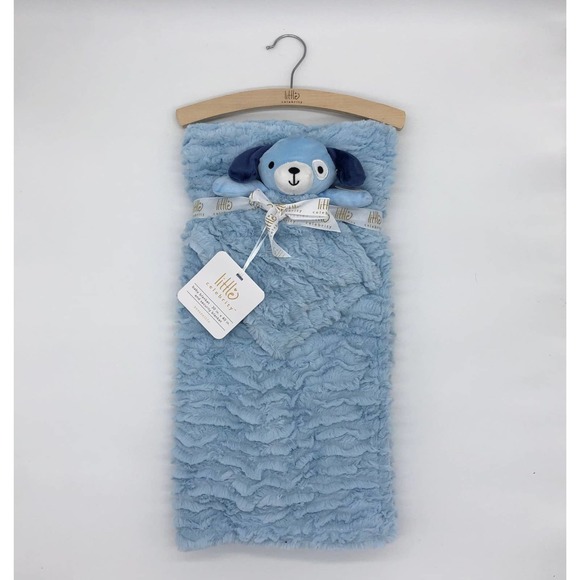 Other Little Celebrity Plush Baby Security Blanket Blue Puppy Dog